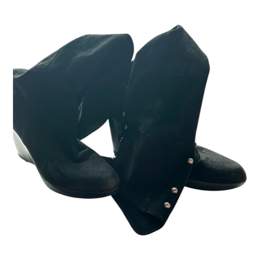 Stuart Weitzman Highlander gold stud suede knee high  boots